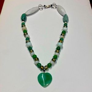 Handmade necklace in turquoise and white. Original design